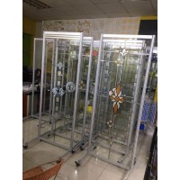 藝術(shù)玻璃臨時(shí)搭建展架門窗玻璃配件制品宣傳展板廠家