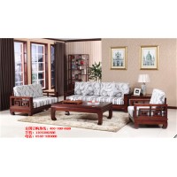 濟寧木言木語高檔新中式家具 新中式實木布藝沙發